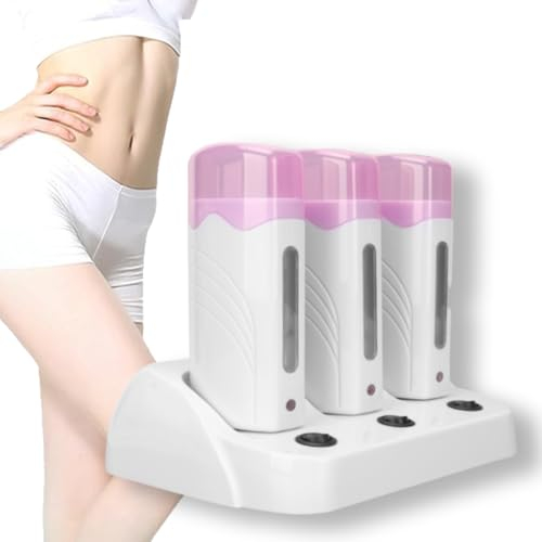 Calentador de Cera Eléctrico para la Depilación Profesional - Tubo Triple Máquina Depiladora de Cera - Baño de Parafina para Manos y Pies - para Piel Seca y áspera