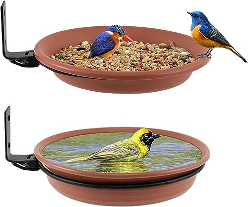 Thgtao 2 Stücke und Vogelfutterspender, Stehend, für den Garten, für Balkongeländer, Zum Füttern und Baden Aller Vögel Geeignet für draußen