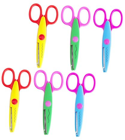 DIYEAH 6St papierschneideschere selber machen Stickschere Lebensmittelschere kreative Schere Kinderschere Papierschere kinder Scheren für Kinder Muster Karte Abs