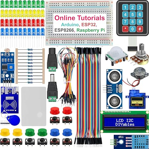 DIYables Kit de démarrage électronique basique pour Arduino, ESP32, ESP8266, Raspberry Pi