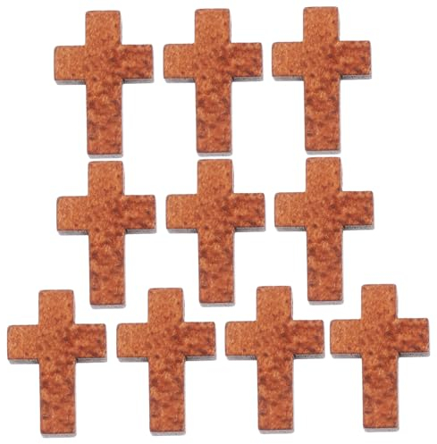 SHINEOFI 200St Kreuz-Anhänger aus Holz Mini-Kreuz Taufkreuz bastelbedarf hand schmuck Halsketten Schlüsselringe Bastel-Kreuzanhänger aus Holz Retro-Kreuzanhänger aus Holz Jahrgang Ornament