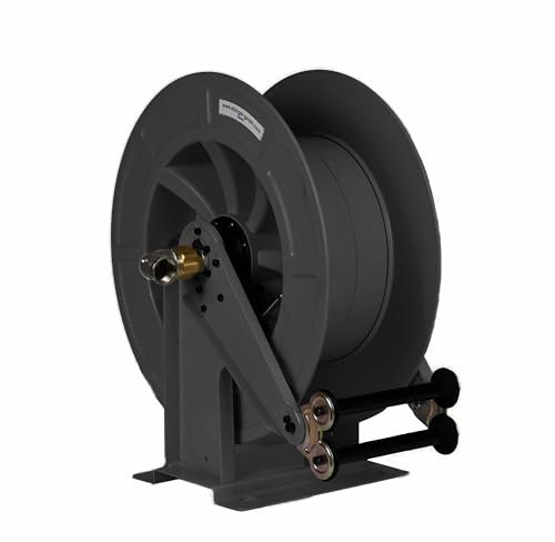 Automatik-Schlauchaufroller OSK 610, ABS-Trommel, Achse Halter Stahl lackiert anthrazitgrau, ohne Schlauch, für max. 20m - 1/ 25m - 3/4 PVC-Gewebeschlauch