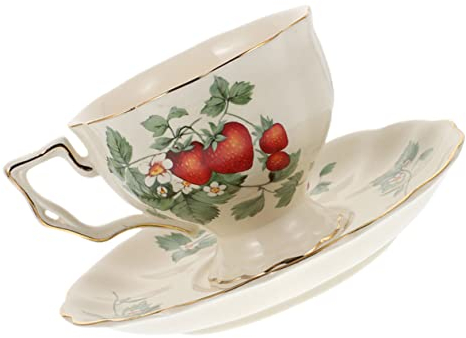 CIYODO 1 Juego juego de taza y plato tazas antiguas vaso de porcelana taza de té británica taza de leche Taza de Taza de cerámica taza de agua taza con platillo porcelana blanca