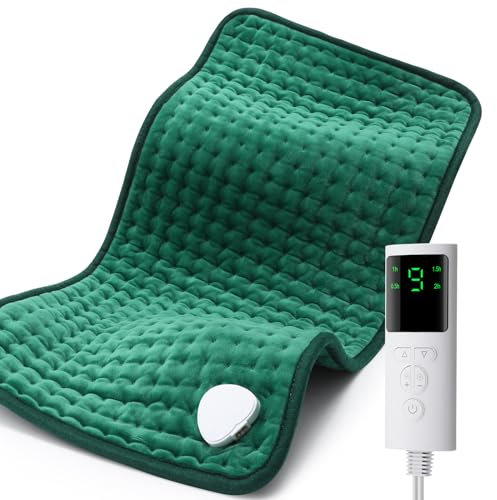 Heizkissen, elektrisches Wärmekissen zur Schmerzlinderung, 9 Heizstufen, 4 Gang-Timer, beheiztes Kissen für Rücken, Nacken, Schulter, Bauch, Bein, Arm, schnelles Aufheizen & maschinenwaschbar, 12 x 24