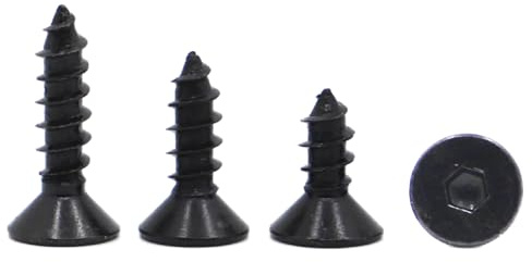 M3-M6 schwarze selbstschneidende Senkkopfschrauben aus Kohlenstoffstahl mit Innensechskant und flachem Kopf, 10 Stück, M6X16mm