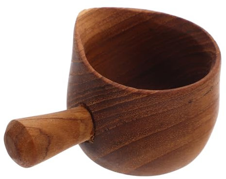 TOPBATHY Wooden Serving Spoon Cooking Spoon Holes for Condiments Gravy Sauce Dispenser Kitchen Tool Japanese Design Elegant Sauce Bowl