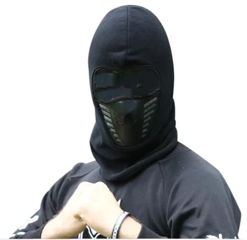 SLAHAJ Sturmhaube Sturmhauben Winter warme Fleece-Mütze Motorrad Radfahren Vollgesichtsmaske staubdicht Winddicht Gesichtsabdeckung Halswärmer Helm Skimaske(Style3 Black)