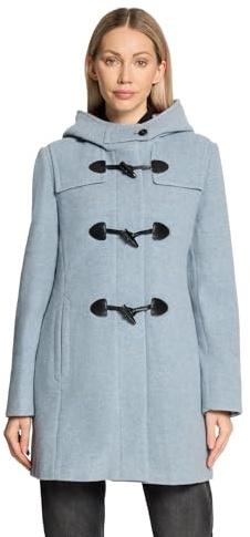 Gil Bret Damen Dufflecoat mit Kapuze 38, Bright Blue Melange