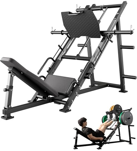 AOWINNOX 45-Degree Leg Press Machine - Heavy-Duty Dual Functionality Leg Quads and Calves Workout Equipment with Adjustable Back Pad, Large Foot Board, and 1600 lbs Load Capacity for Home Gym