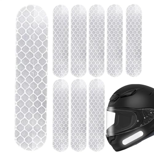 Acunny Pegatinas reflectantes, pegatinas reflectantes para bicicleta, 10 pegatinas adhesivas impermeables con adhesivo de alta visibilidad, cuidador, reflector de rueda de seguridad para ciclismo,
