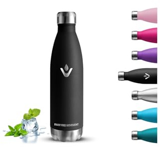 Gourde Isotherme, Gourde 500ml, Sans BPA, Bouteille Enfant, 24h Froid & 12h Chaud, Anti Fuite, Facile à Transporter, Bouteille Aluminium, pour École, Bureau, Voyage, Yoga, Camping