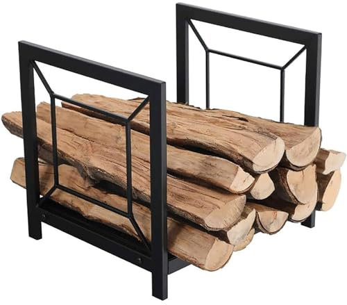 Étagère à bois de chauffage d'extérieur pour rangement de cheminée, étagère en bois robuste pour une utilisation en intérieur, design en forme de V pour une nification efficace du bois de chauffage