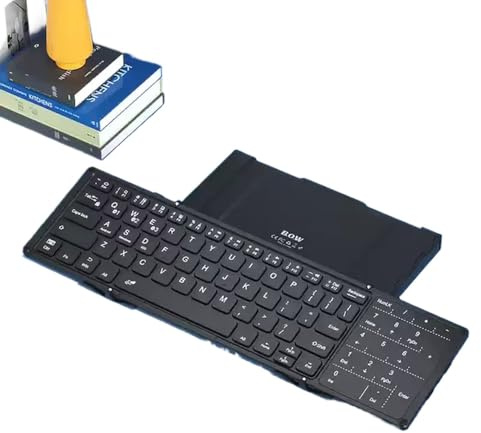 Foldable Wireless Bluetooth Keyboard With Digital Touchpad Compatible With Laptops Tablets And Phones Mouse Bundle