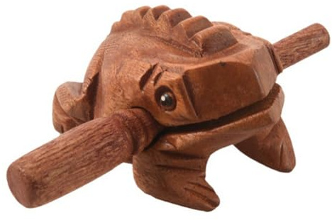 Agwuoetr 1 Piece Frog Tone Block Toys Wooden Lucky Frog Toy Carved Croaking Wood Percussion Musical Sound