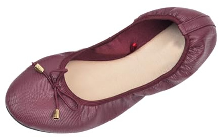 VBEDKDEB Ballerina Shoes Women's Comfortable Flat Ballet Flats Women's Fashion Bow Casual Ballet Lace Toe Shoes Work Shoes Ballerina, red, 8 UK