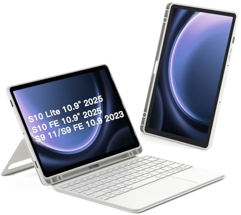 Inateck Hülle mit Tastatur für Samsung Galaxy Tab Tab S10 Lite/S10 FE/S9 FE/S9,Tastatur für Tablet Hoch-/Querformat Ständer,Abnehmbar, mit Touchpad,QWERTZ, AceTouch N0064