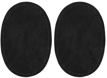 2 Stück Lederflicken, Ellbogen Patches zum Aufnähen, Ovaler Reparatur Nähen Ellenbogen Knie Patches Applikationen Stoff PU Leder Flicken für Pullover Hemd DIY Dekorative Kleidung Zubehör (Schwarz)
