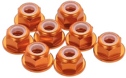 QUARKZMAN 8 Stk Sicherungsmuttern Bundmutter Nylon M4 Steigung 0.7mm Orange | Sicherungsmuttern, Aluminiumlegierung, Mit Verzahnung, Für RC Drohne Quadrocopter Motor Prop Adapter FPV Teile
