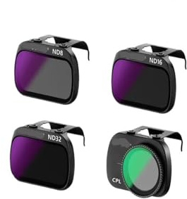 4er-Pack ND-Filterset aus HD-optischem Glas (ND8 + ND16 + ND32 + CPL), kompatibel mit Mavic Mini 2 SE 2SE