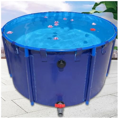 Laghetto per pesci portatile fuori terra, serbatoio pieghevole per acqua, grande piscina per acquacoltura per irrigazione da giardino e rivestimento per laghetti, 180 cm x 100 cm