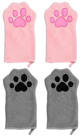 GTYHH Toallas para Mascotas De 4 Piezas, Reutilizables, Guantes De Limpieza para Gatos Y Perros, Gamuza Absorbente, Toallas De Baño para Mascotas, Regalos para Amantes De Los Animales.