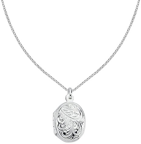 Vinani Anhänger Indien Design Medaillon mit Verzierungen zum Öffnen glänzend mit Fiorentina Kette Sterling Silber 925 Kette Italien 2AMI-F500