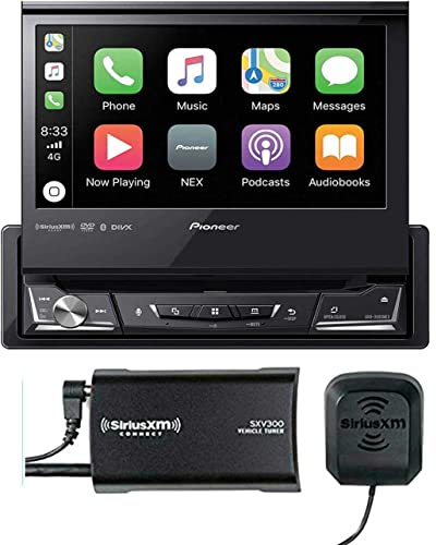 Pioneer AVH-3500NEX 7 Single Din DVD Receiver CarPlay Built in Bluetooth Bundled with + (1) SiriusXM Satellite Radio Tuner SXV300v1