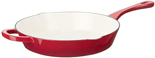 Crock Pot Artisan Cast Iron Skillet, 12 Inch, Scarlet Red