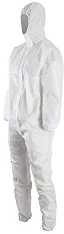 5 Stück – Einweg Chemie-Schutzanzüge Unisex – Infektionserreger Overall EN14126 – Typ 5/6 (Medium) (XX Large), weiß