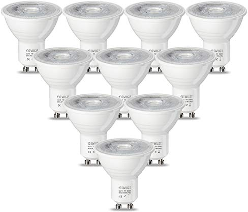 DIWUJI GU10 7W LED-Lampen, 55W Halogenlampen Äquivalent, 3000K Warmweiß, 550 Lumen Nicht-dimmbar, AC 180-240V, 36° Strahlwinkel Scheinwerferlampe (10er Pack)