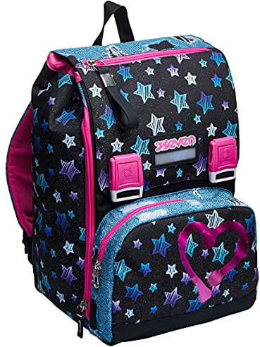 Seven Zaino Scuola Estensibile, Triplicabile, Star Plan, Multicolore, Bambine e Ragazze, Multi Scomparto, Maxi Capienza 31 lt