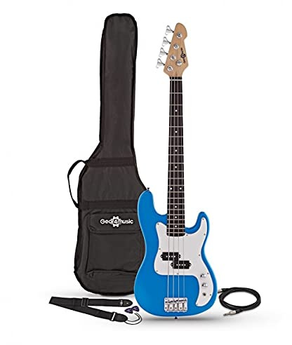 3/4 Bass Guitar LA by Gear4music Blue with Accessories