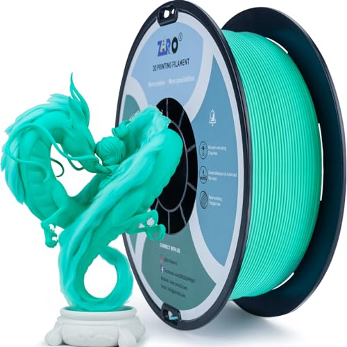 ZIRO Matte PLA Filament 1.75mm, 1kg 3D Drucker Filament, High Toughness PLA, Dimensional Accuracy +/- 0.03mm, Cyan