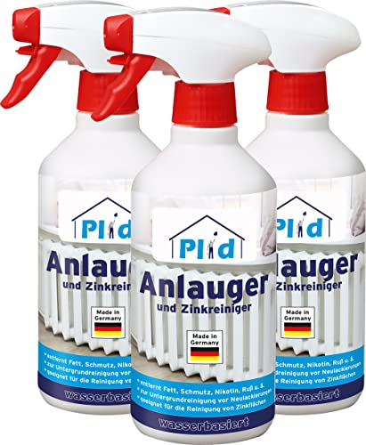 plid® Anlauger & Zinkreiniger - [IDEALE - UNTERGRUNDREINIGUNG] - Fliesenreiniger - Macht alle Untergründe für Neuanstriche haftfähig, griffig und gründlich sauber- Made in Germany 1,5l