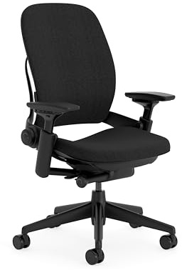 Steelcase Leap Ergonomischer Bürostuhl mit LiveBack Lumbalstütze und flexibler, S-förmiger Rückenlehne Onyx Schwarz, 62 x 68 x 100