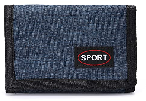 irisaa Unisex Geldbörse Geldbeutel mit Sicherheitsring Urlaub, Portemonnaie mit Sichtfenster Münzfach vielen Kartenfächern Teenager, Geschenk für Jungen Mädchen, Damen Tasche:Blau