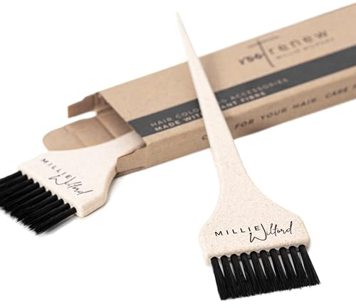 Millie Wilford, Wide Hair Dye Brush - Hair Colouring Brush for Highlights, Tinting, Bleaching and Root Touch-up at Home, Recycled Plant Fibre (50mm Classic)