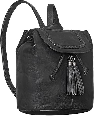 STILORD Enisa Sac à Dos Vintage pour Dames en Cuir Sacoche Moderne Daypack Petit Backpack Vintage Sac à Main City Shopping Porte à l'Épaule Cuir Véritable Couleur:Noir
