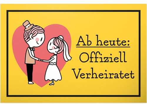 DankeDir! Offiziell Verheiratet - Schild 30 x 20 cm - Hochzeitsgeschenk Geschenk Hochzeitskarte Brautpaar Deko Idee Hochzeit - Requisiten Accessoires Fotobox JGA Partydeko Hochzeitsdeko