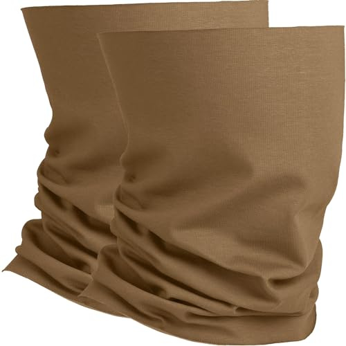 281Z Organic Cotton Breathable Summer Neck Gaiter for Men and Women - Face Scarf for Outdoor Activities(Coyote Brown, Pack of 2)