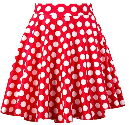 Dressever Damen Vielseitige Dehnbaren Casual Rock | Tennisrock;Tanzrock;Basic Minirock;Informell Kleidung;Hohe Taille A-Linie Minirock; Geburtstagskleid;Date-Minirocks
