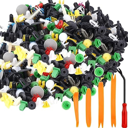 Auto Befestigung Clips Universal 1000 Stück Auto Halteclips mit Demontage Werkzeuge Innenverkleidung Befestigung Clips Plastik Clips KFZ für Karosserie, Tür, Verkleidung, Stoßstange