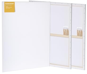 Keilrahmen 3er Set Leinwand 50x70 cm aus 100% Baumwolle 380 g/m² Leinwand Set Maltuch zum Malen