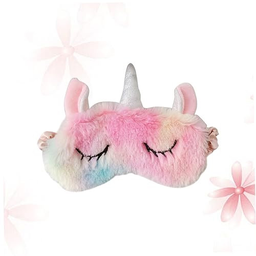GLEAVI Schlafmaske Aus Pp-baumwolle Und Plüsch Mit Elastischem Ring Verstellbar Für Reisen Und Zuhause Mit Niedlichem Einhorn-design Für Junge Mädchen Und Mädchen