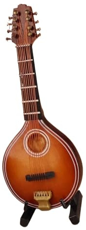Mandoline Miniature, Mini Mandoline, Modèle D'instrument De Musique, Réplique De Collection, Affichage D'ornements Décoratifs Maison Ornements Instrument (Color : Mandolin-12cm)