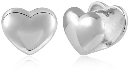 ASH'S CHOICE Silber 925 Creolen Kleine Ohrringe Herz Damen, Silber 925 Ohrringe Herz Liebe Süße Creolen Klobig Knorpel Kreolen Huggie Creolen Kleine Leicht Breit Silber Ohrringe Herzform Damen