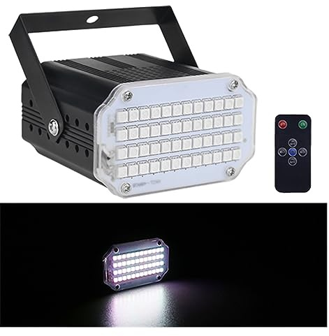 Lumières de fête sur scène DJ Disco 48 LED rvb UV blanc lumières stroboscopiques Disco DJ fête vacances noël musique Club son activé Flash scène effet d'éclairage pour Noël Halloween Karaoké Pub KTV(C