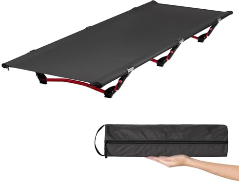 Leogreen Lit de Camp Pliable amélioré Lit Camping, 190x65x19 cm, Noir
