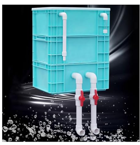 Aquarienfilter, Turnover-Box-Aquarium Filter, Teiche, Aquarien, Extern, 2/3-stufig, Wasserkreislauf-Filterbox, Filter-Tropfbox, Ohne Pumpe Und Filtermedium ( Color : Blue , Size : 23.62x15.75x27.17in/