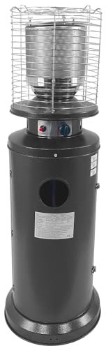 Marvin Stufa a Gas da Esterno, Riscaldatore Gpl Portatile con Ruote FIRE, Bruciatore Riscaldante Arredo, per Terrazzo Patio Giardino Locali Ristoranti Bar, In Acciaio Potenza 13 Kw (Antracite)